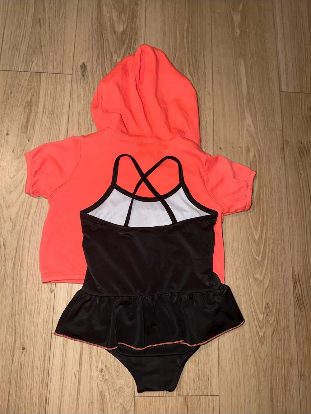 Harley-Davidson toddler Black & Coral Swimsuit Set 3T